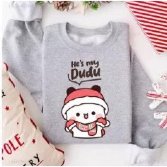 Unisex kuscheliges Baumwoll-Sweatshirt mit niedlichem Bären-Print und Rundhalsausschnitt Shop Nory