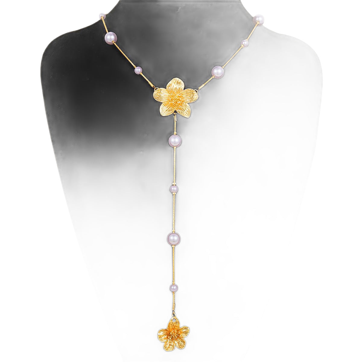 Damen Halskette mit floralen und perlenschmuck Akzenten Shop Nory