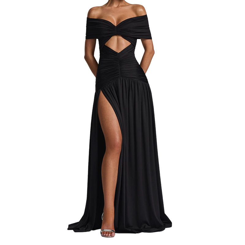 Damen Elegantes Off-Shoulder Maxikleid mit praktischem Cut-Out