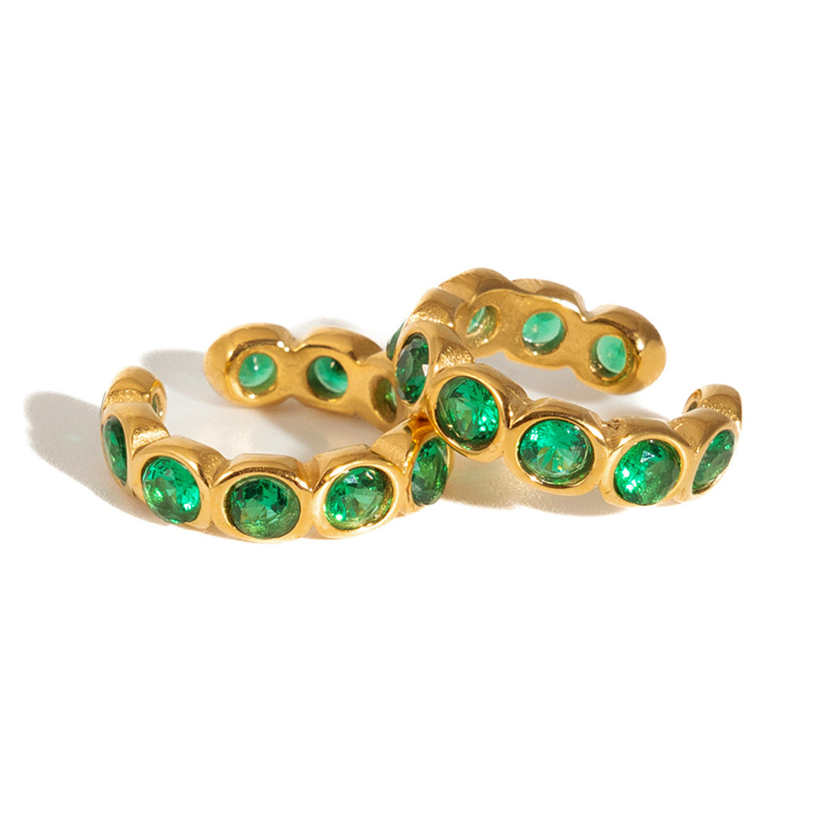 Damen eleganter Ring mit funkelnden grünen Zirkonia Shop Nory