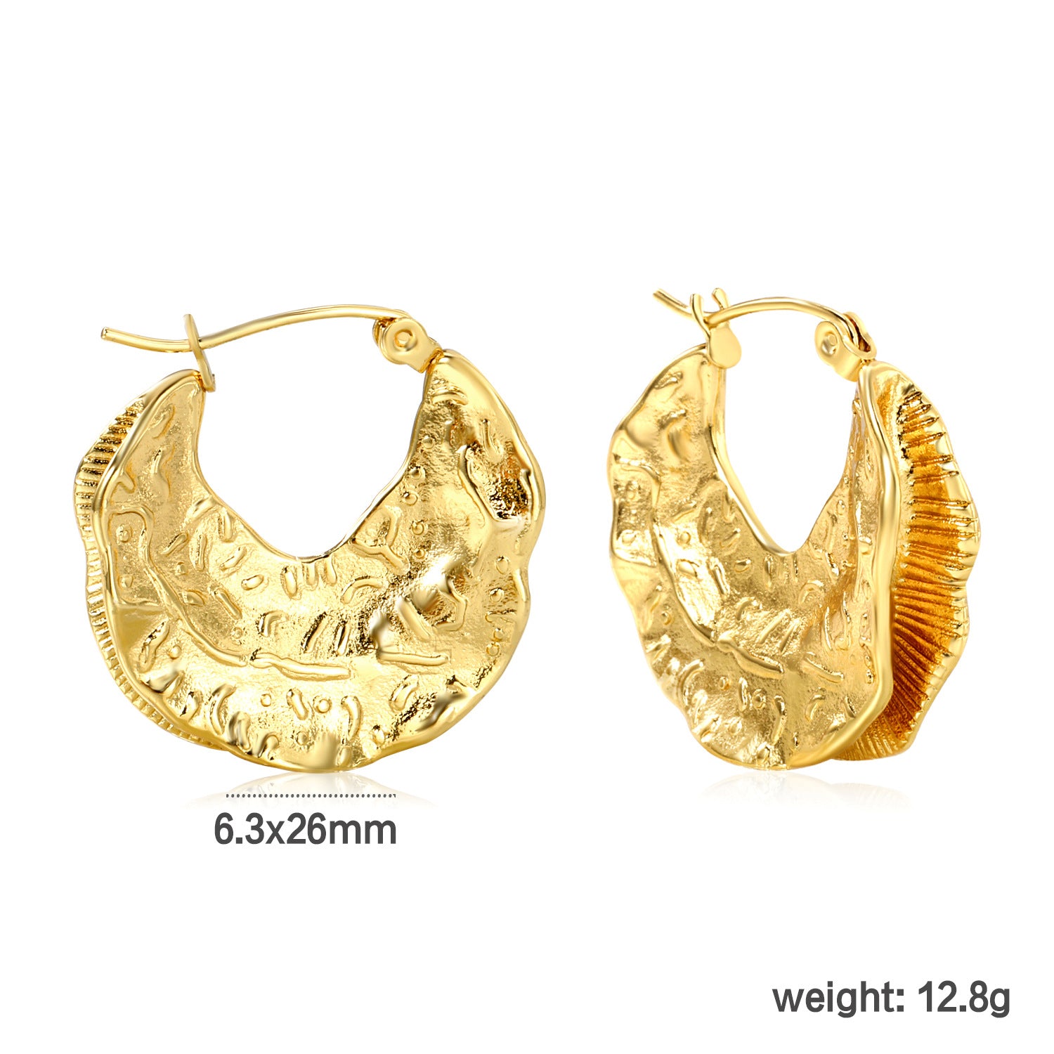 Damen Ohrstecker im eleganten Muschel-Design mit glänzender Oberfläche Shop Nory