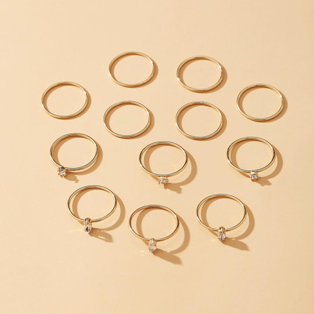 Damen Ring-Set mit funkelnden Zirkonia und minimalistischem Design Shop Nory