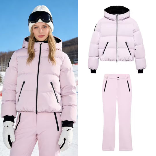 Damen Kurz geschnittene wattierte Kapuzenjacke im Bomberstil mit elastischem Saum und Reißverschlusstaschen Shop Nory