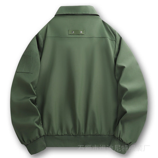 Herren Leichter Twill-Bomber mit kontrastierendem Futter, Reißverschlusstaschen und Ärmeltasche Shop Nory