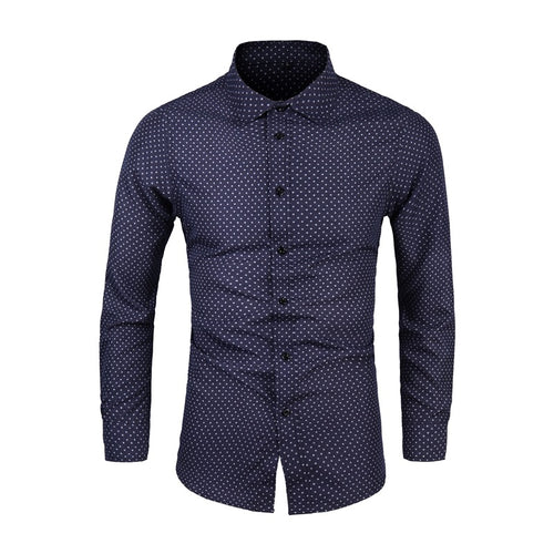 Herren Slim-Fit Hemd mit feinem Pünktchenmuster und Kentkragen Shop Nory