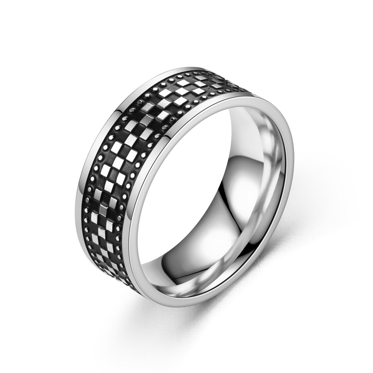 Herren Ring mit elegantem geflochtenem Karomuster Shop Nory