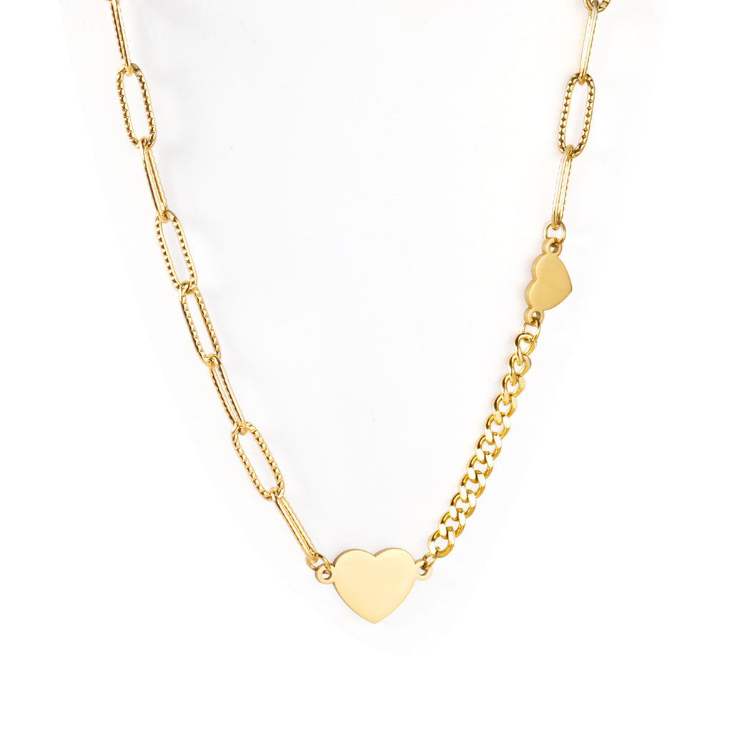 Damen Halskette mit Herzanhänger und verstellbarem Gliederdesign Shop Nory