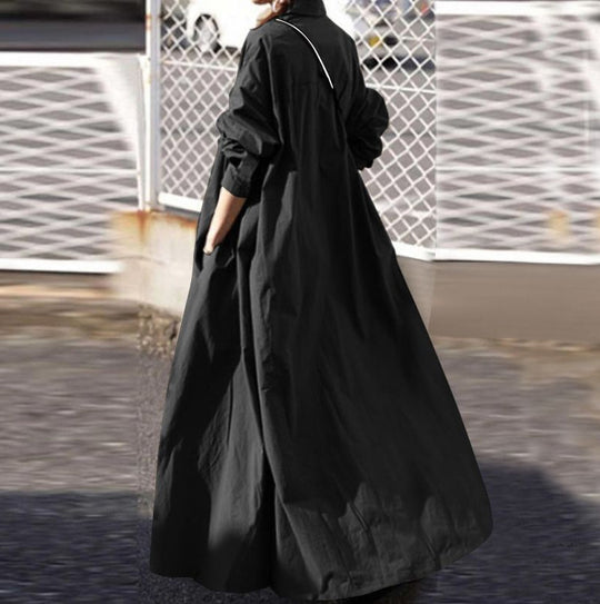 Damen Oversize-Hemdblusenkleid in A-Linie mit Hemdkragen Shop Nory