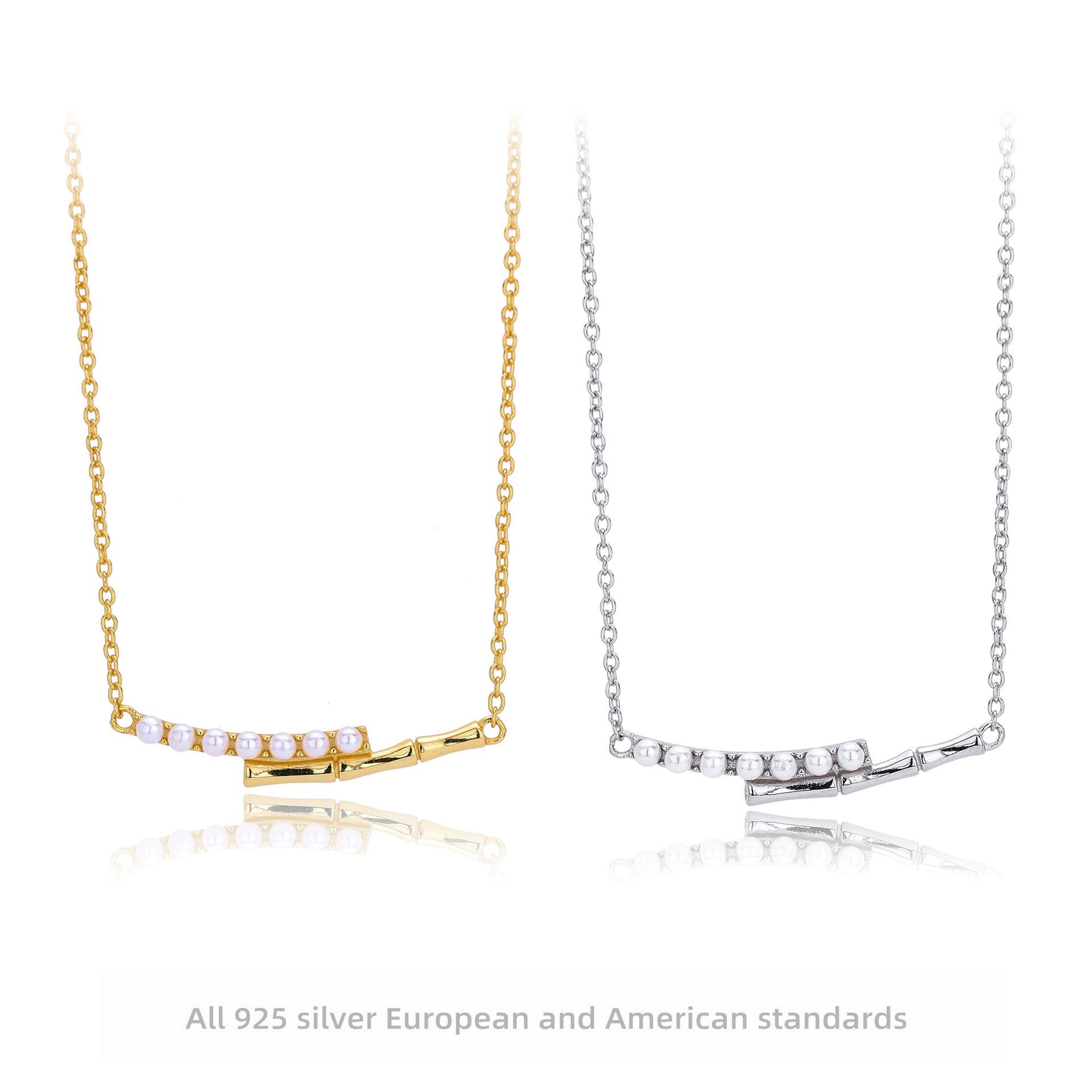 Damen Halskette mit einzigartigem Perlendesign aus 925 Sterling Silber Shop Nory