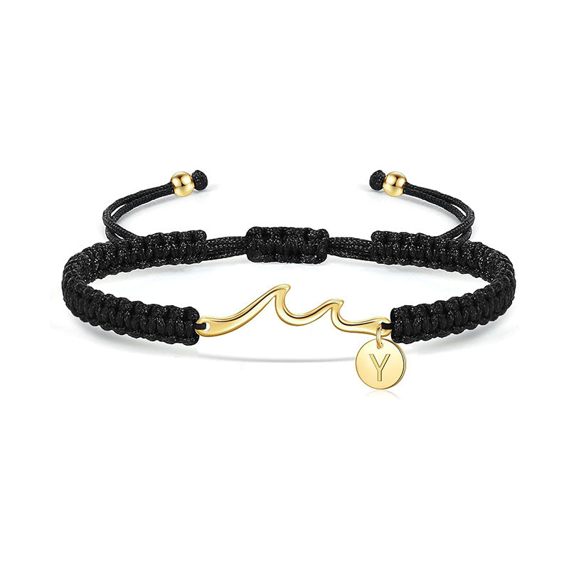 Damen Armband mit elegantem Wellen-Design und personalisierbarem Anhänger Shop Nory