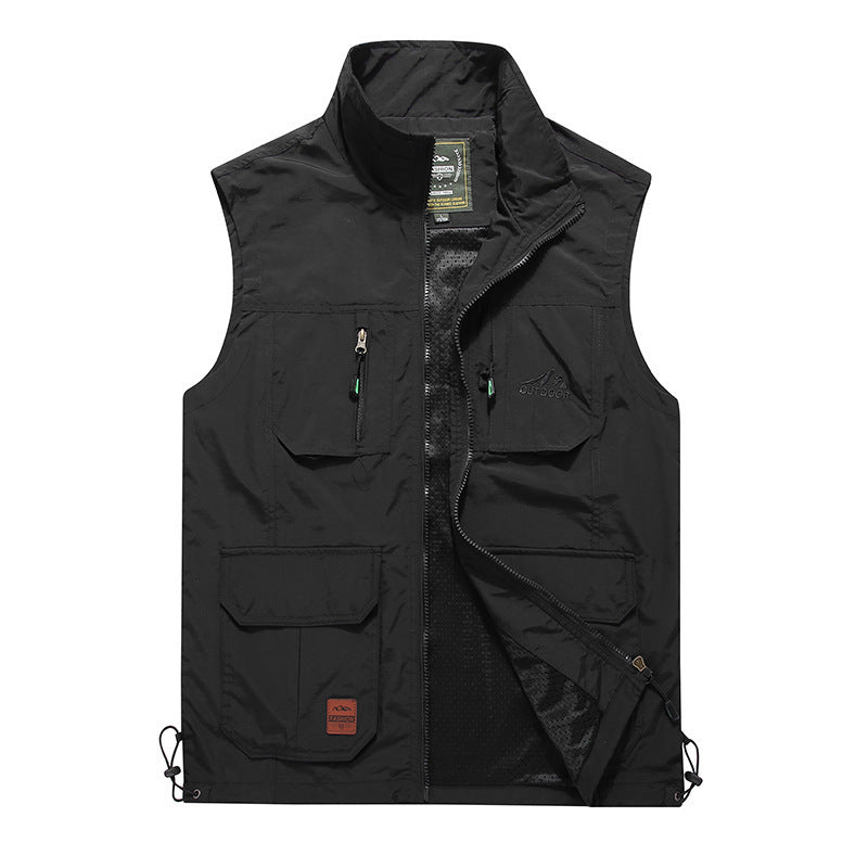 Herren multifunktionale Outdoor‑Utility‑Weste mit Reißverschluss, Mehrfachtaschen und atmungsaktivem Meshfutter Shop Nory