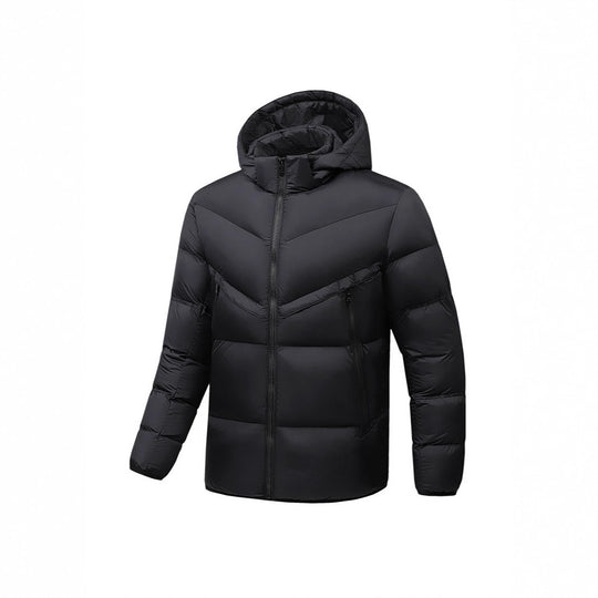 Herren Leichte Daunenoptik-Steppjacke mit Kapuze, winddichter Thermoisolierung und vertikalen Reißverschlusstaschen Shop Nory