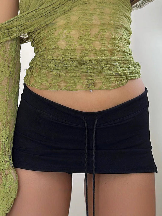 Damen Minirock mit verstellbarem Bund und figurbetontem Schnitt