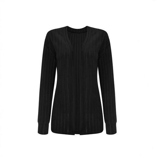 Damen Offener Gerippter Longcardigan aus feinem Strick mit Oversize-Ärmeln Shop Nory