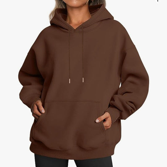 Damen nan oversized Kapuzenpulloverkleid mit Kängurutasche, verlängerter Silhouette und weichem French-Terry Shop Nory