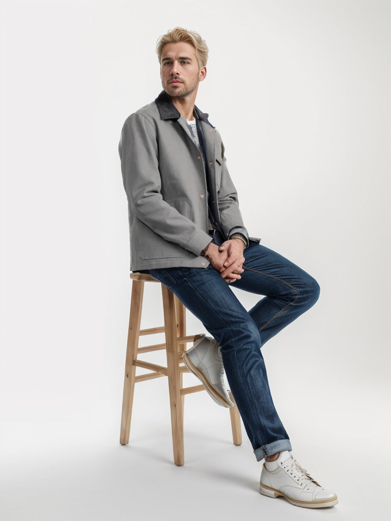 Herren trendige Jeansjacke