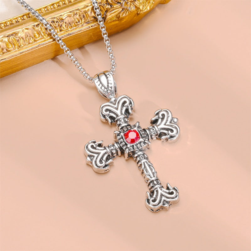 Damen Anhänger mit Drachenmotiv und rotem Kristall Shop Nory