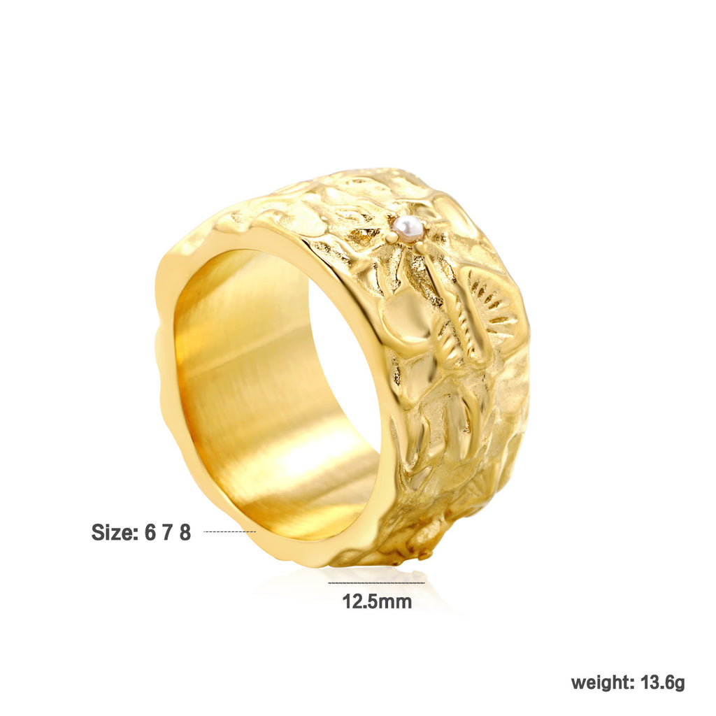 Damen Ring mit herzförmigem Design und eleganter Muschelinlay Shop Nory