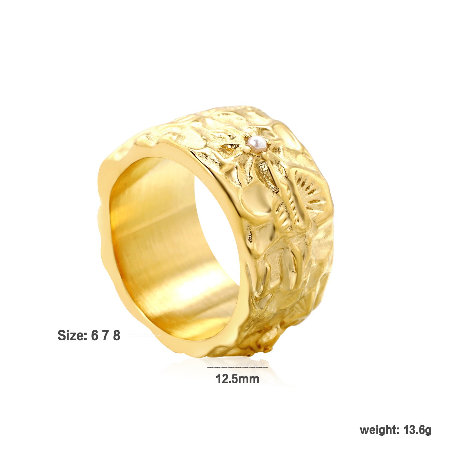 Damen Ring mit herzförmigem Design und eleganter Muschelinlay Shop Nory