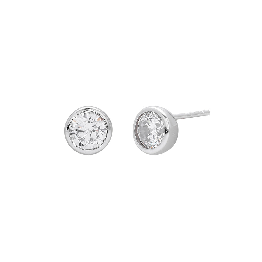 Damen Ohrstecker aus 925 Sterling Silber mit funkelnden 5A Zirkonsteinen Shop Nory