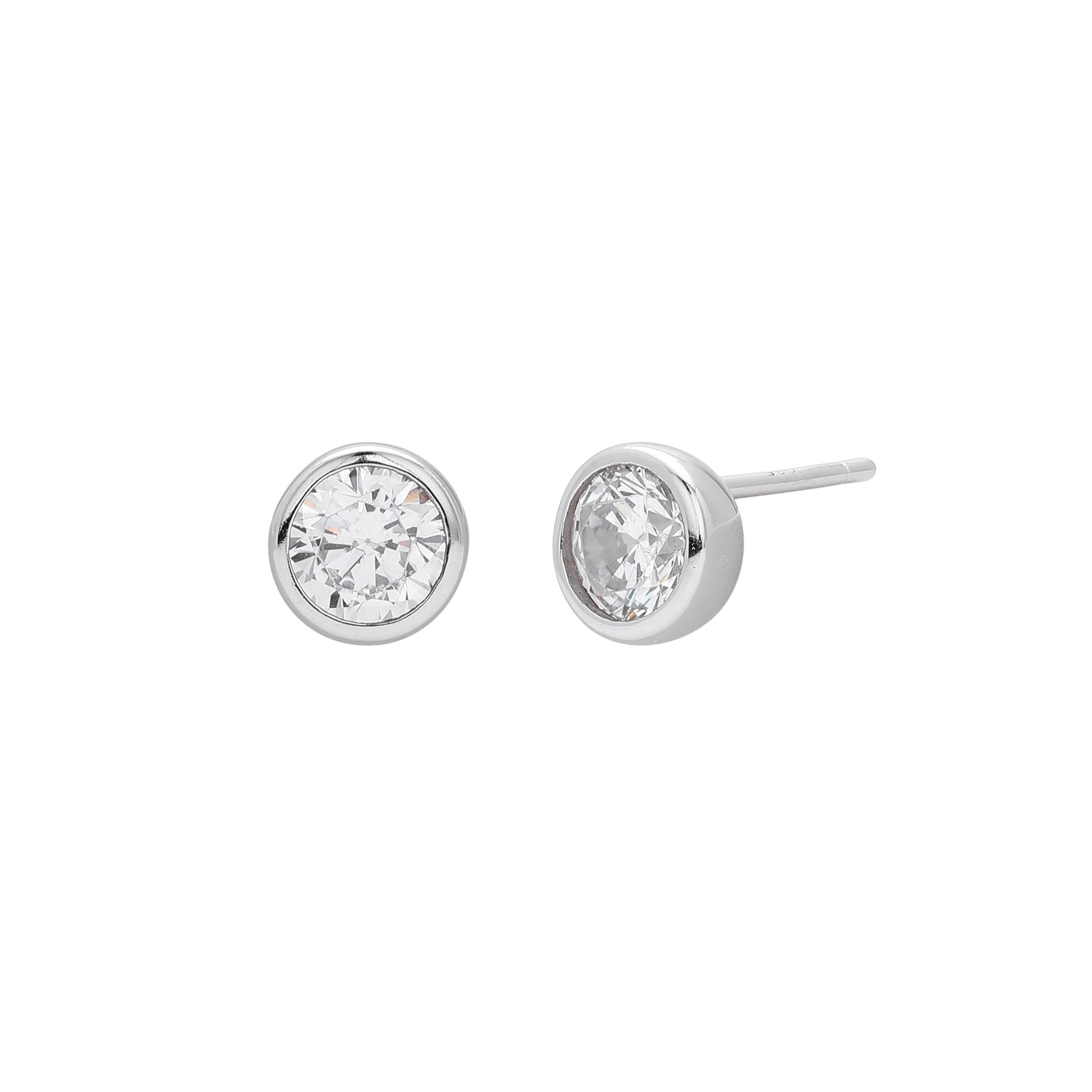 Damen Ohrstecker aus 925 Sterling Silber mit funkelnden 5A Zirkonsteinen Shop Nory