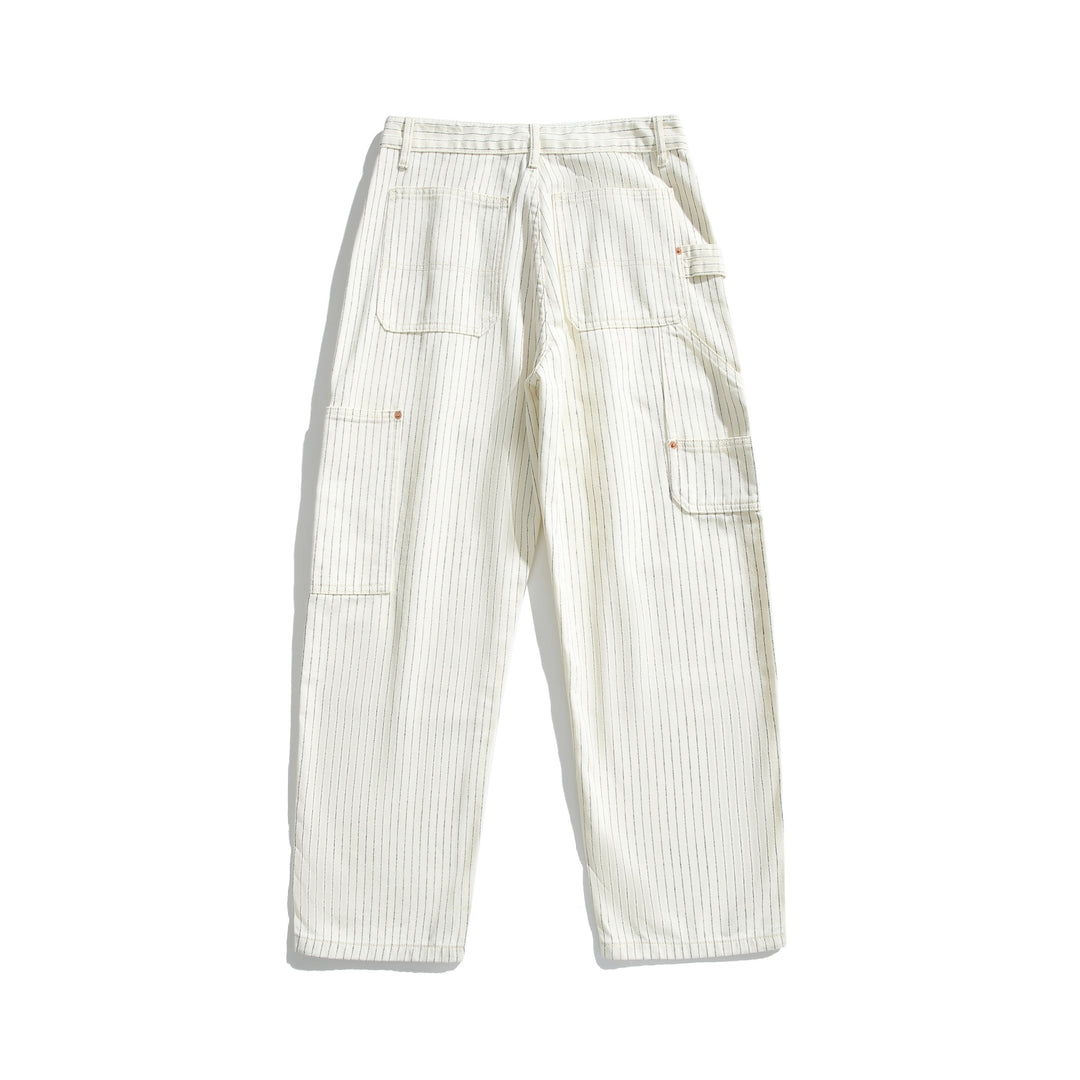 Damen Carpenterhose aus Leinen‑Baumwollmix mit Nadelstreifen und Hammerloop Shop Nory