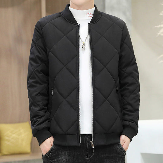 Herren ultraleichte gesteppte Bomberjacke mit Diamantsteppungen, Reißverschluss und geripptem Abschluss Shop Nory