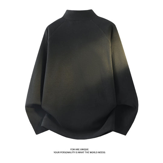 Unisex Oversize-Mockneck-Halbzip-Sweatshirt aus Mikrofleece mit abgerundetem Saum Shop Nory