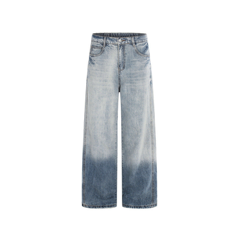 Damen Weite High-Waist Denim-Jeans mit Ombre-Saum und elastischem Rückenteil Shop Nory