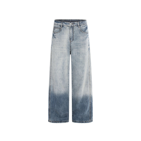 Damen Weite High-Waist Denim-Jeans mit Ombre-Saum und elastischem Rückenteil Shop Nory