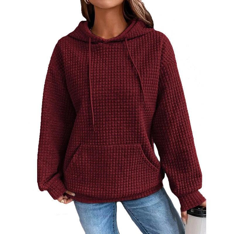 Damen lässiger Hoodie mit strukturierter Oberfläche und praktischer Kängurutasche