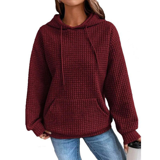 Damen lässiger Hoodie mit strukturierter Oberfläche und praktischer Kängurutasche