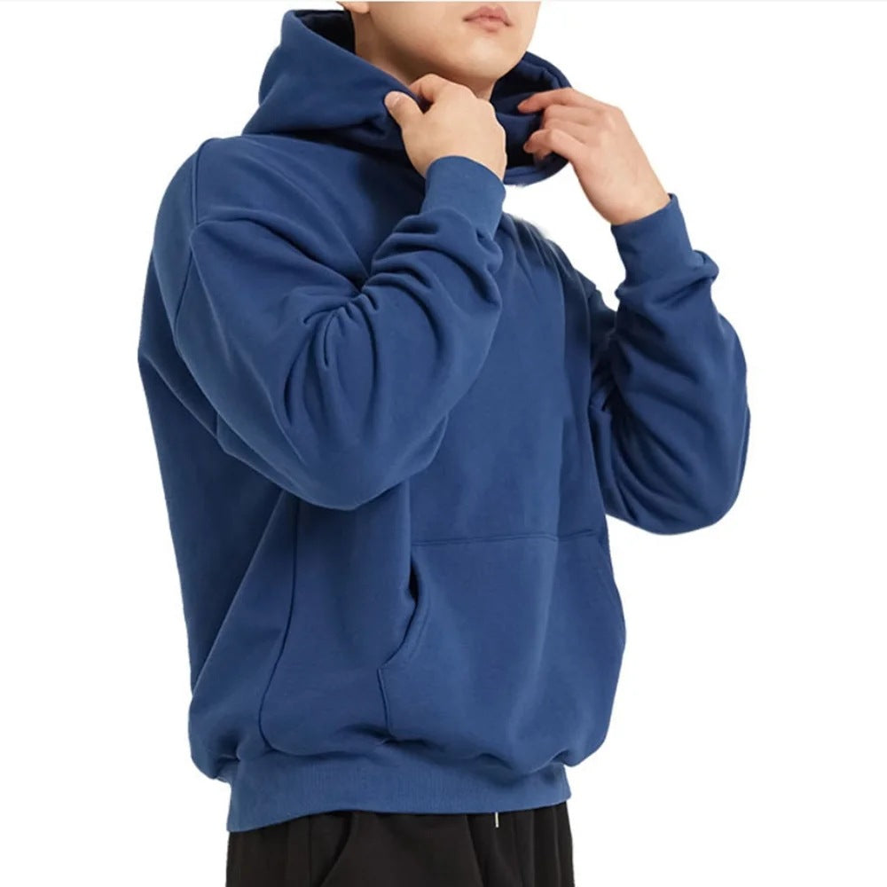 Herren nan schwerer Kapuzenpullover im Boxy-Cut mit Kängurutasche, geripptem Saum und angerauter Innenseite Shop Nory