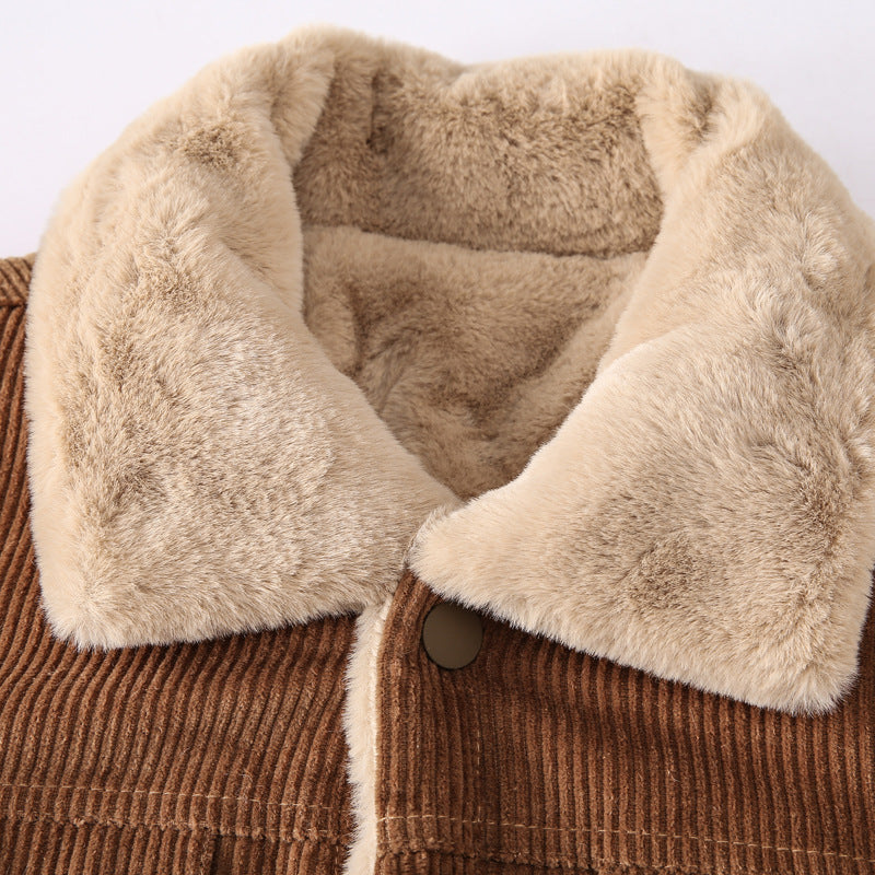 Herren Cord-Truckerjacke mit Teddyfutter und Hemdkragen Shop Nory