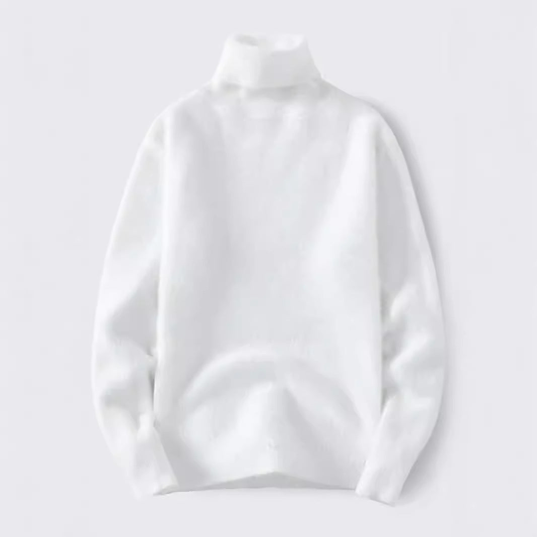 Herren warmer Rollkragenpullover aus weichem Strickstoff