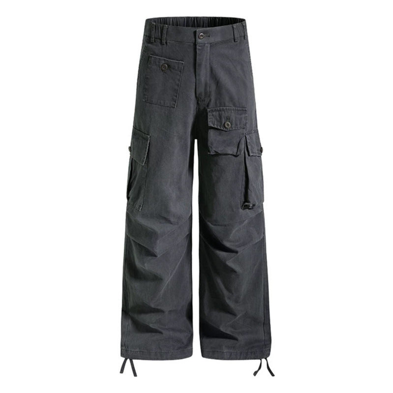 Damen weite Cargo-Hose im Utility-Stil mit Multifunktions-Taschen und Saum-Tunnelzug Shop Nory