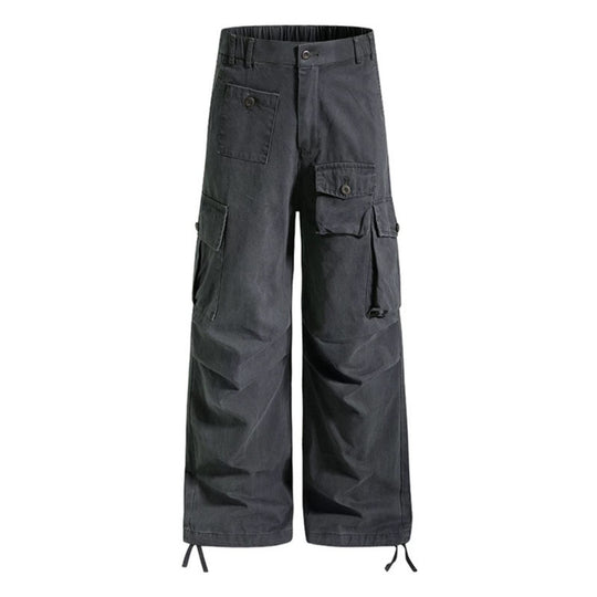 Damen weite Cargo-Hose im Utility-Stil mit Multifunktions-Taschen und Saum-Tunnelzug Shop Nory