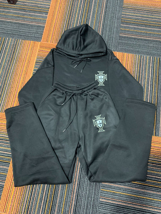 Unisex nan zweiteiliges Lounge-Set aus schwerer Baumwollmischung mit Kapuze und elastischem Bundhose Shop Nory