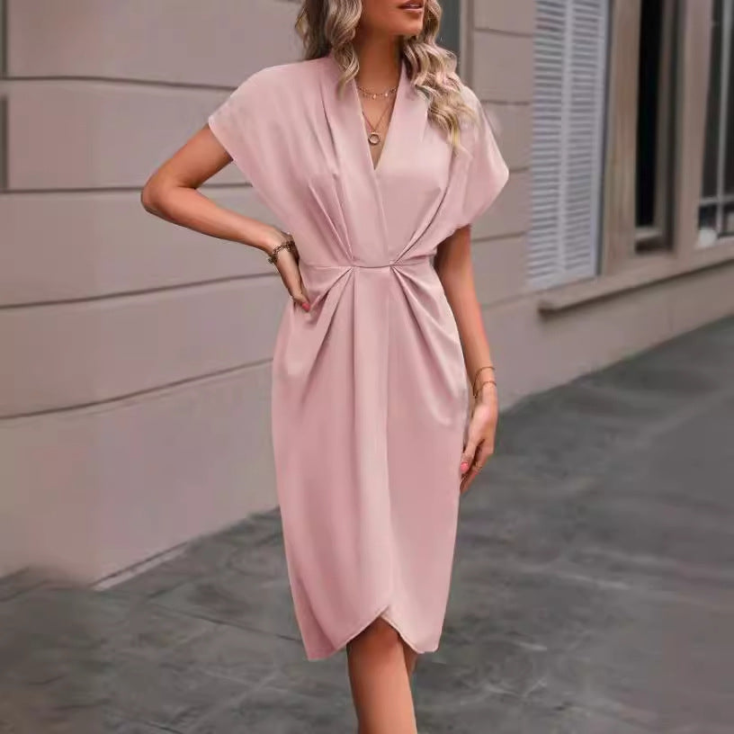 Damen Wickelkleid mit elegantem Drapierungsdesign