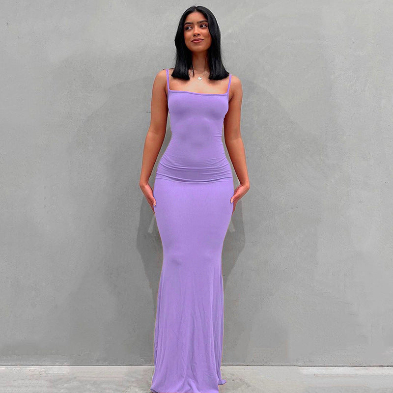 Damen Körperbetontes Maxi‑Jerseykleid mit taillierter Drapierung, langen Ärmeln und ausgestelltem Saum Shop Nory