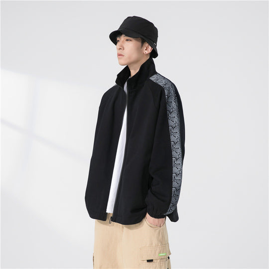 Herren Oversize Übergangsjacke mit Raglanärmeln, Stehkragen und elastischen Bündchen Shop Nory