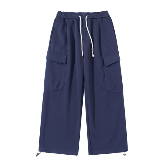 Unisex Cropped Cargo-Sweathose mit elastischem Bund, Kordelzug und verstellbarem Saum Shop Nory