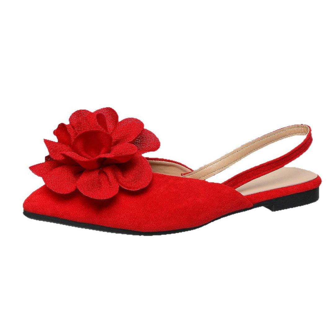 Damen Slingback-Mules mit spitzer Zehenpartie und großer Blumenapplikation Shop Nory