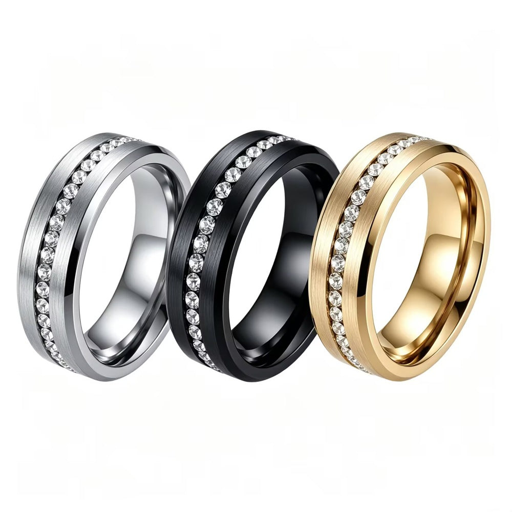 Damen eleganter Ring mit funkelnden Zirkonia-Steinen und glänzender Oberfläche Shop Nory