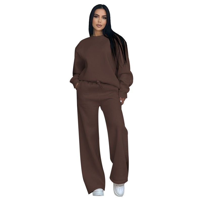 Damen nan Lounge-Set mit Oversize-Rundhalsausschnitt und hochgeschnittener Jogginghose mit weitem Bein Shop Nory