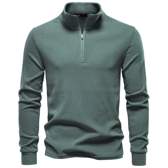Herren funktionaler Sweatshirt mit hohem Kragen und kurzem Reißverschluss