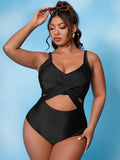 Damen Cut-Out Badeanzug mit Wickeldesign und stützendem Schnitt Shopnory