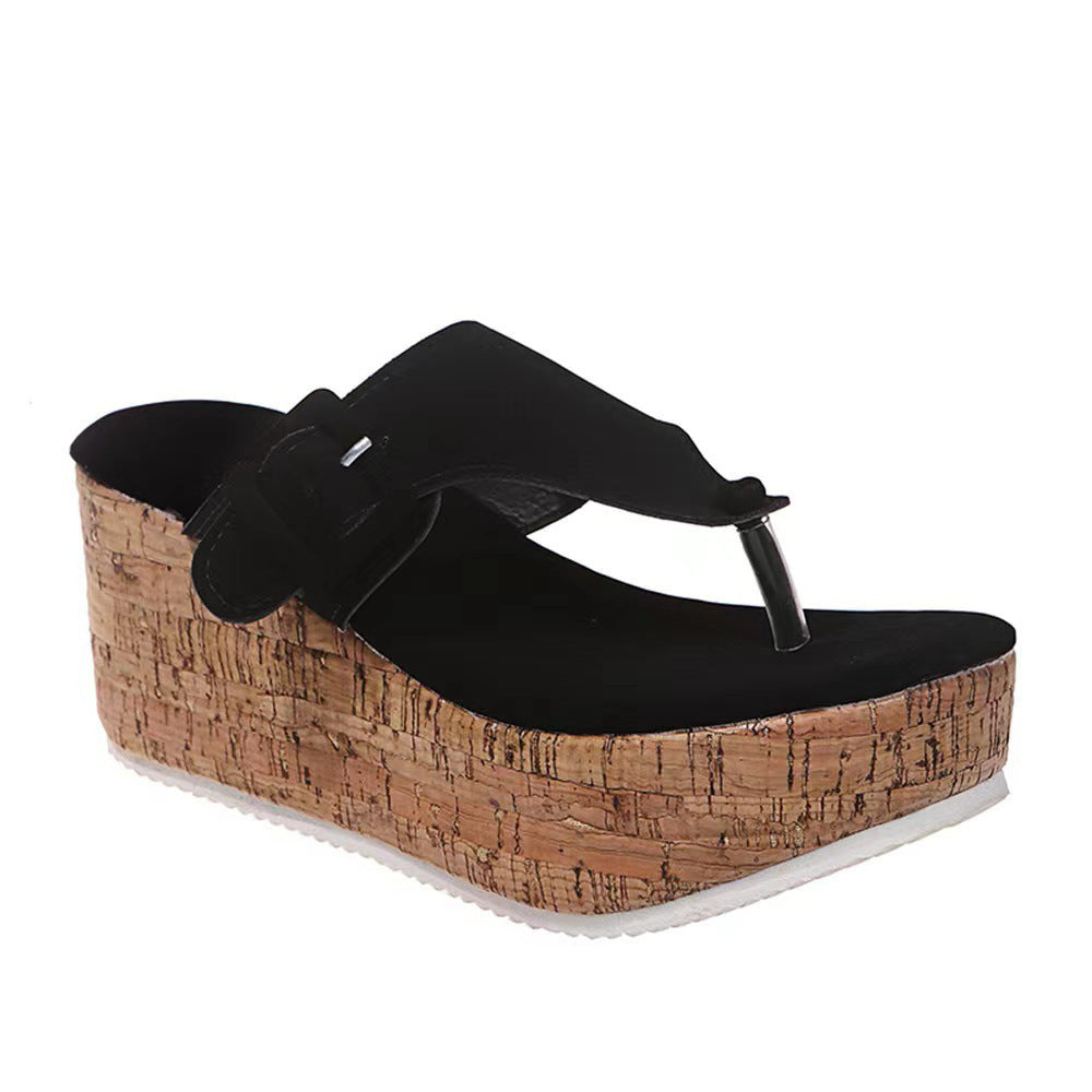 Damen Wedge-Sandaletten mit komfortablem Korkfußbett und verstellbarem Riemen Shopnory