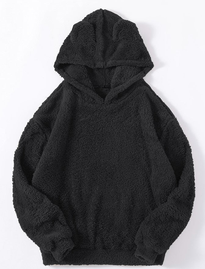 Damen nan kuscheliger Teddy-Hoodie mit Ohren, elastischem Bund und extra weichem Plüsch Shop Nory