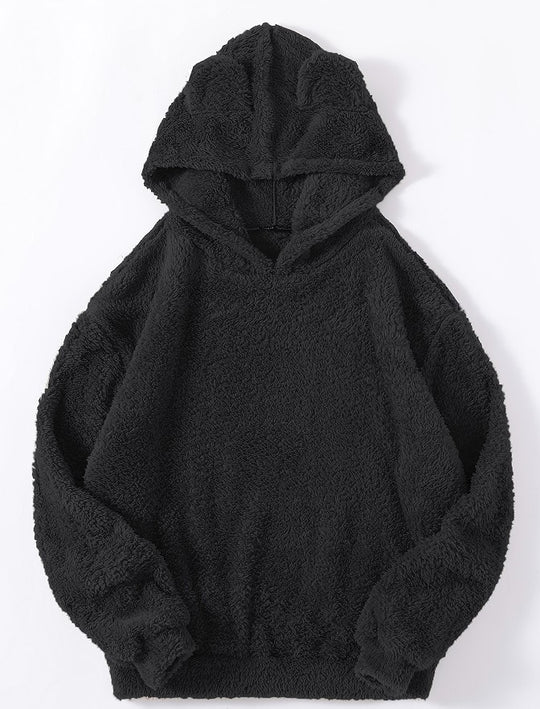 Damen nan kuscheliger Teddy-Hoodie mit Ohren, elastischem Bund und extra weichem Plüsch Shop Nory